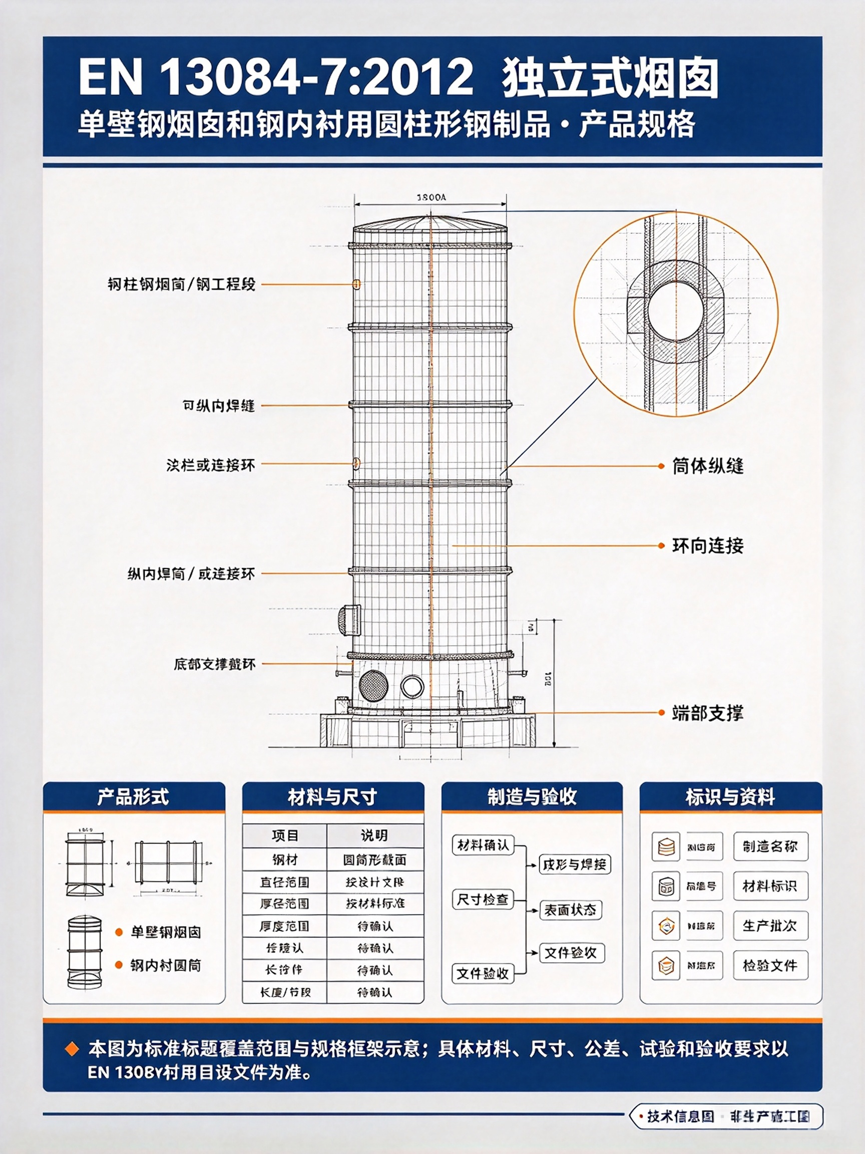 EN13084-7:2012 独立式烟囱 · 单壁钢烟囱和钢内衬用圆柱形钢制品的产品规格核心解读